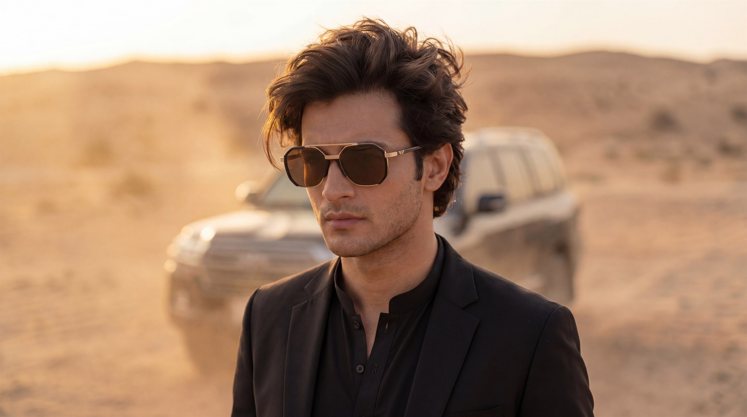 Dacait campaign portrait in golden desert light
